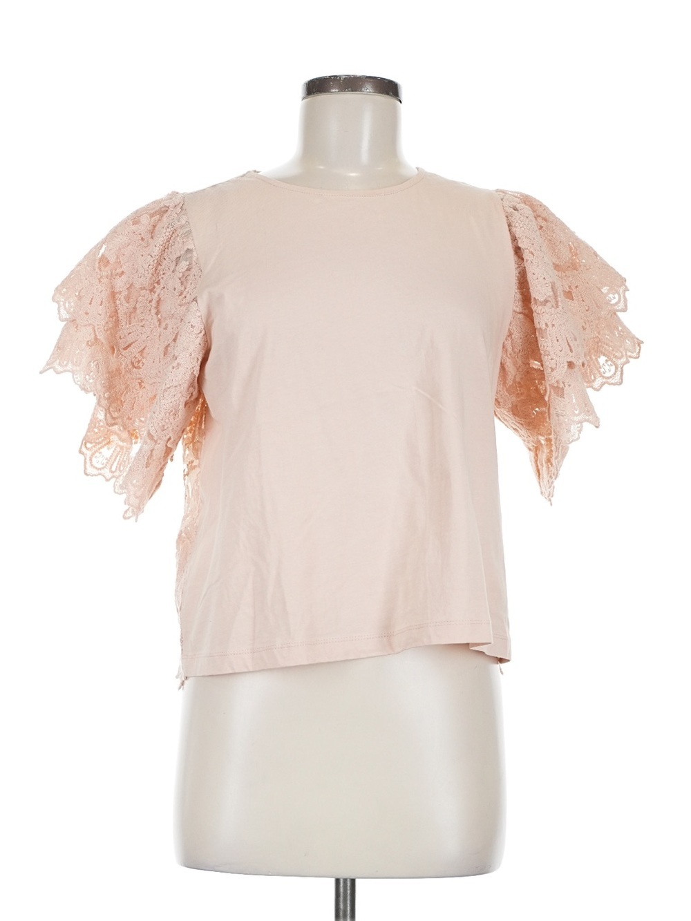 Forever That Girl Women's Lace Flutter Sleeve Blouse in Blush